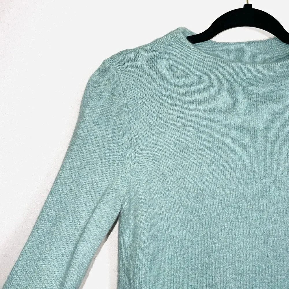 LOFT Aqua Mock Neck Wool Blend Plush Yarn Pullover Sweater Small Women’s